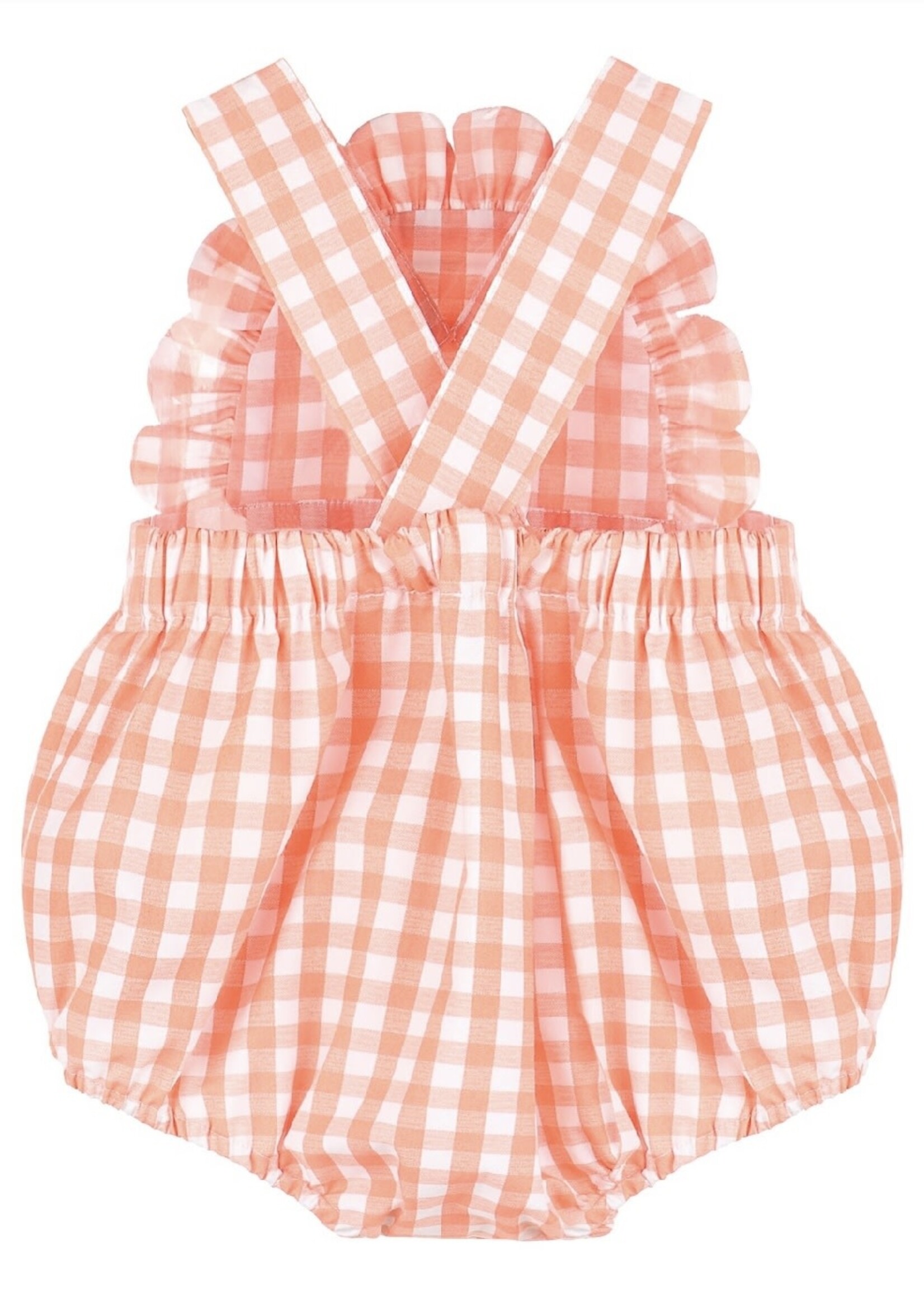 Sophie & Lucas Orange & White Classics Ruffle Sunsuit (S’24)