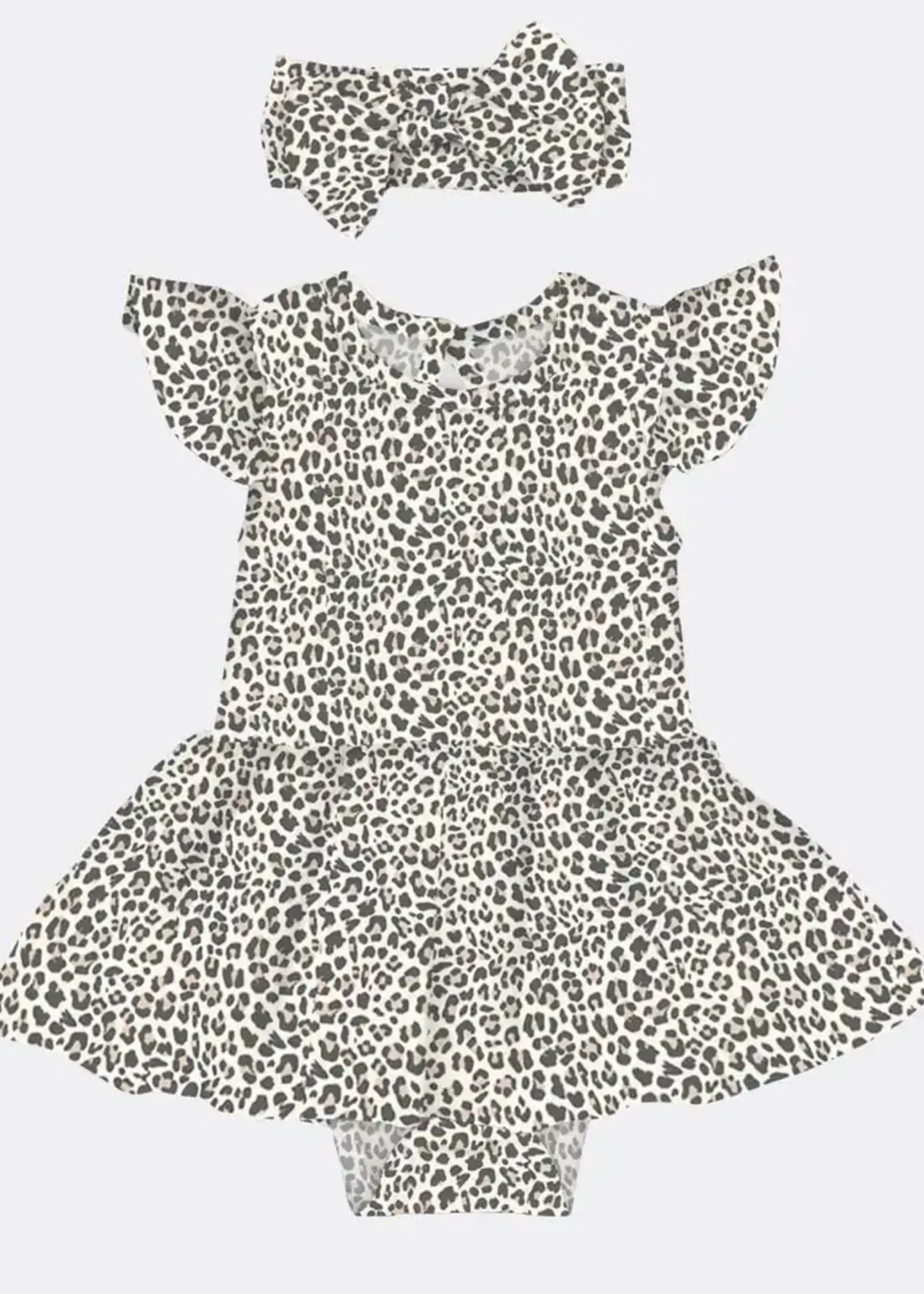Charlie's Project Tan Leopard Twirl Skirt Bodysuit (S'24)