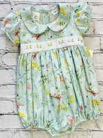 Lulu Bebe Rosie-Floral Embroidered Bubble w/PeterPan Collar (S'24)