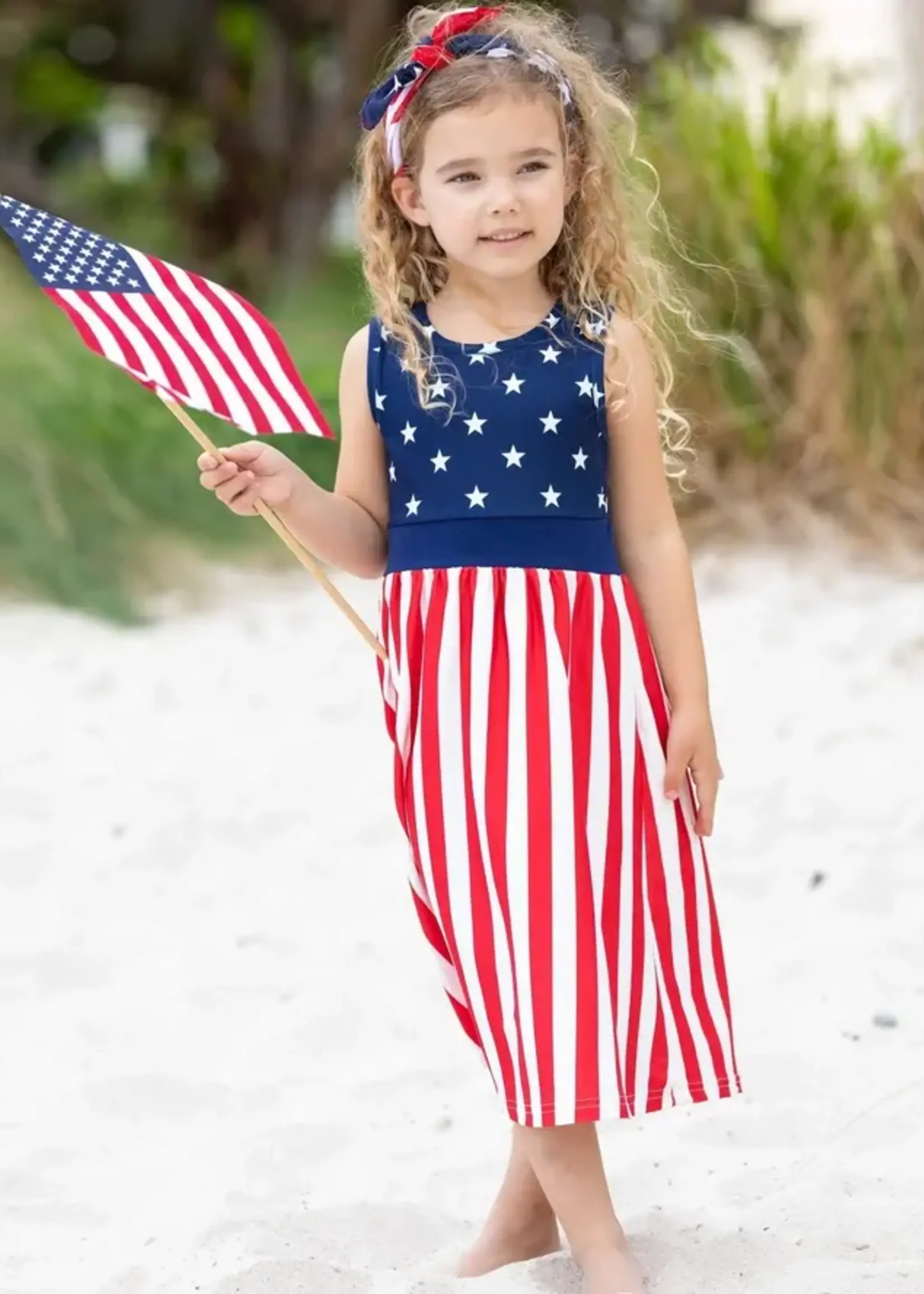 Mia Belle Girls Fly Like The 4th of July Dress (S'24)