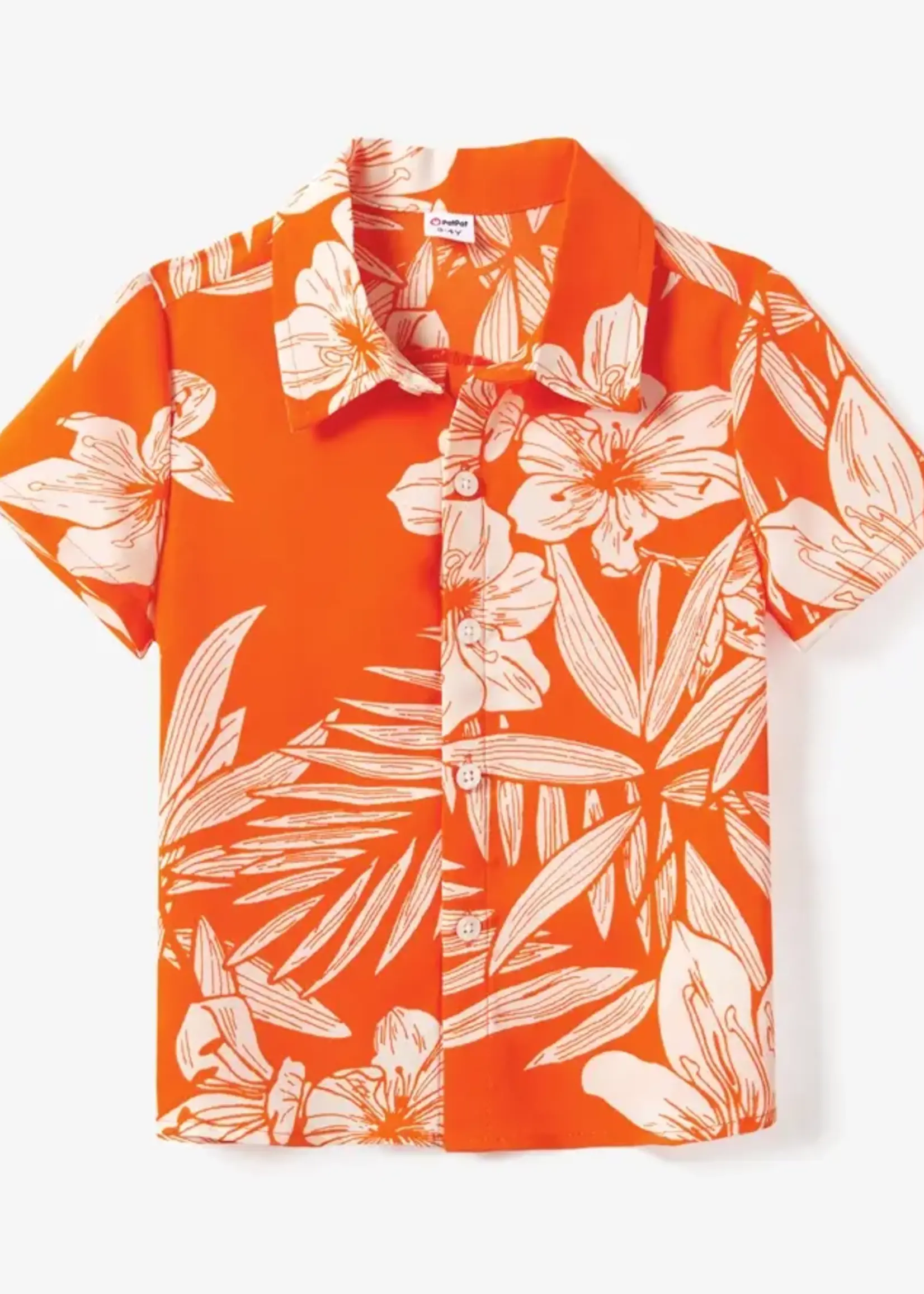 Pit Pat Orange Hawaii Family Matching: Boy Shirt (S'24)
