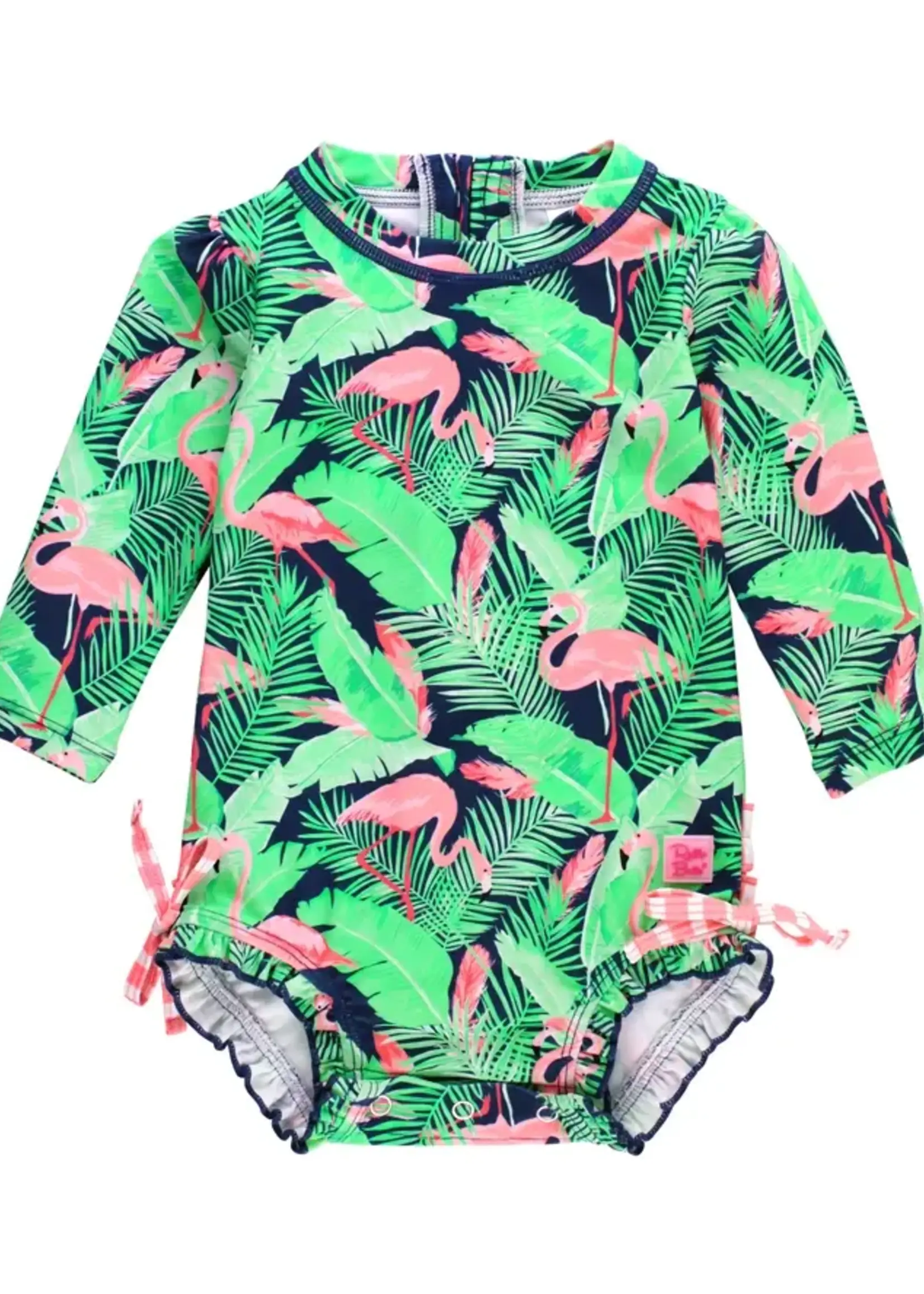 Ruffle Butts Flamingo Frenzy L/S Swimsuit (S'24)