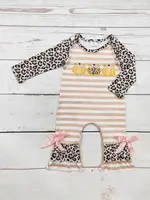 Sassy Kids Palace Baby Cheetah Pumpkin Applique Romper (F'24)