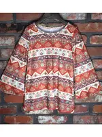 M.L. Kids FD0086-Aztec Print Dress-Tween (F'24)