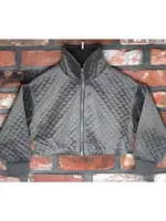 M.L. Kids FJ0038-Grey Quilted Crop Jacket-Tween(F'24)