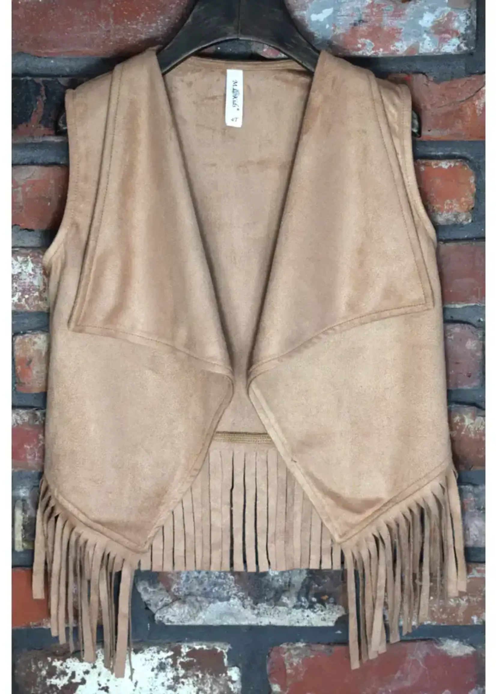 M.L. Kids FV0038-Camel Fringe Vest-Tween(F'24)
