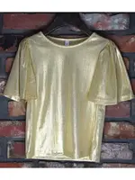 M.L. Kids FT0152-Gold Metallic Tunic Top-Tween