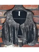 M.L. Kids FV0039-Grey Fringe Vest-Tween