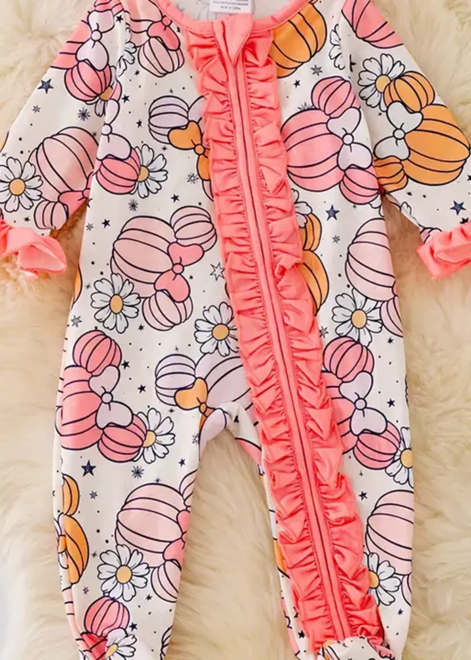 Kids Charm Online Pastel Pumpkin Ruffle Onesie (F'24)