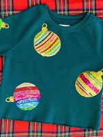 Paper Flower Sequin Ornament Crop Sweatshirt-Tween(C'24)