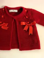 Beau Kid Red Bow Cardigan (C'24)