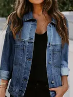 Full Time Purchase Oversize Pocketed Denim Jacket