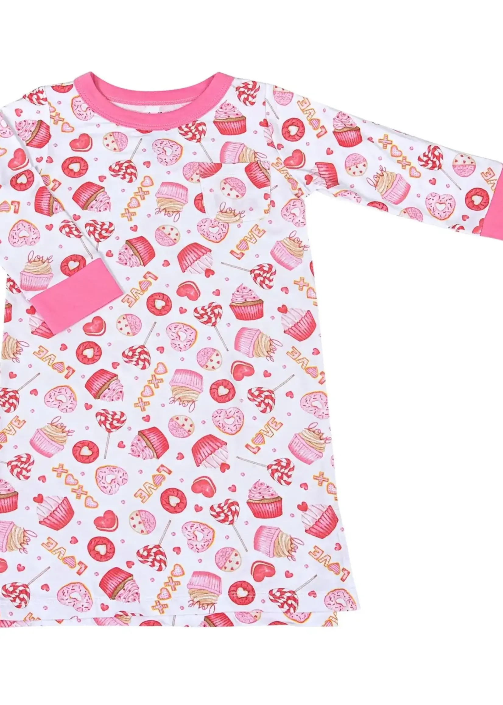 Magnolia Baby XOXO Sweets Pink Girls L/S PJ (W'25)