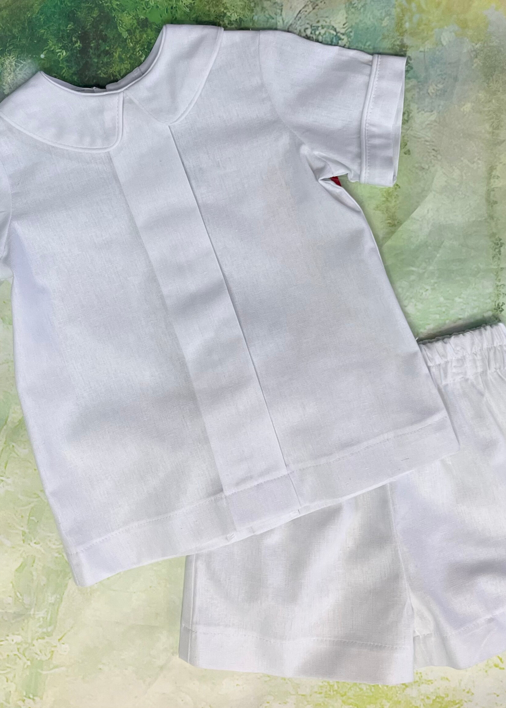 Funtasia Too White Linen Boys Shorts Set-2PC-73732 (S'25)