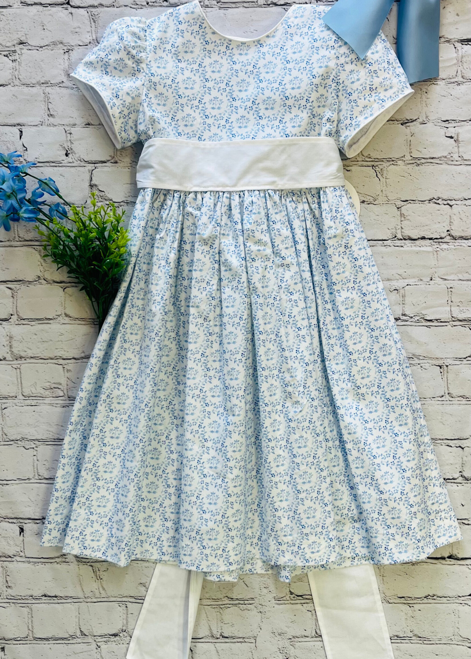 Funtasia Too Girls Blue Bows Print Sleeveless Ruffle Neck Dress main image 1