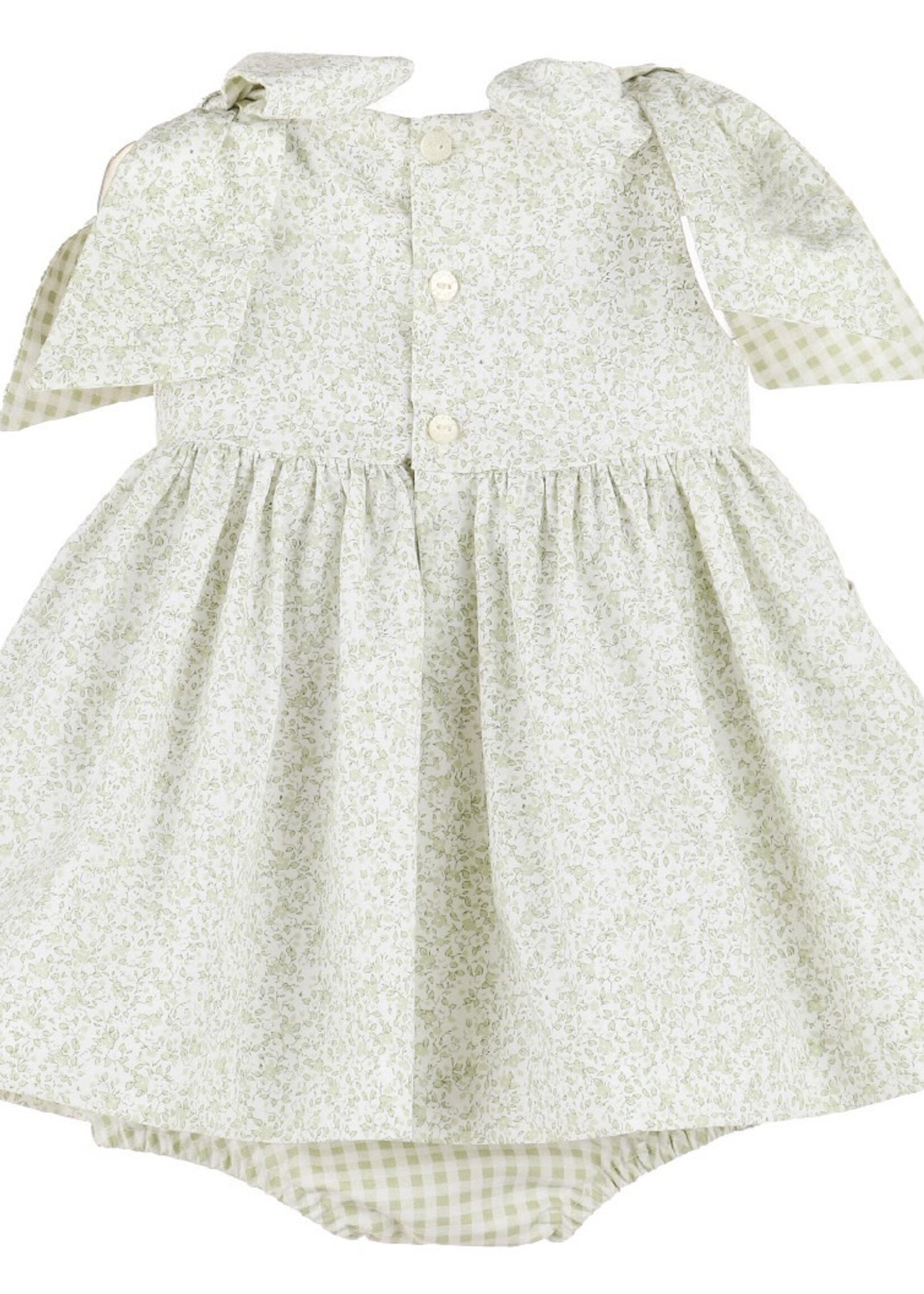 Sophie & Lucas Fresh Buds Sage Print Bow Dress-3820 (S'25)