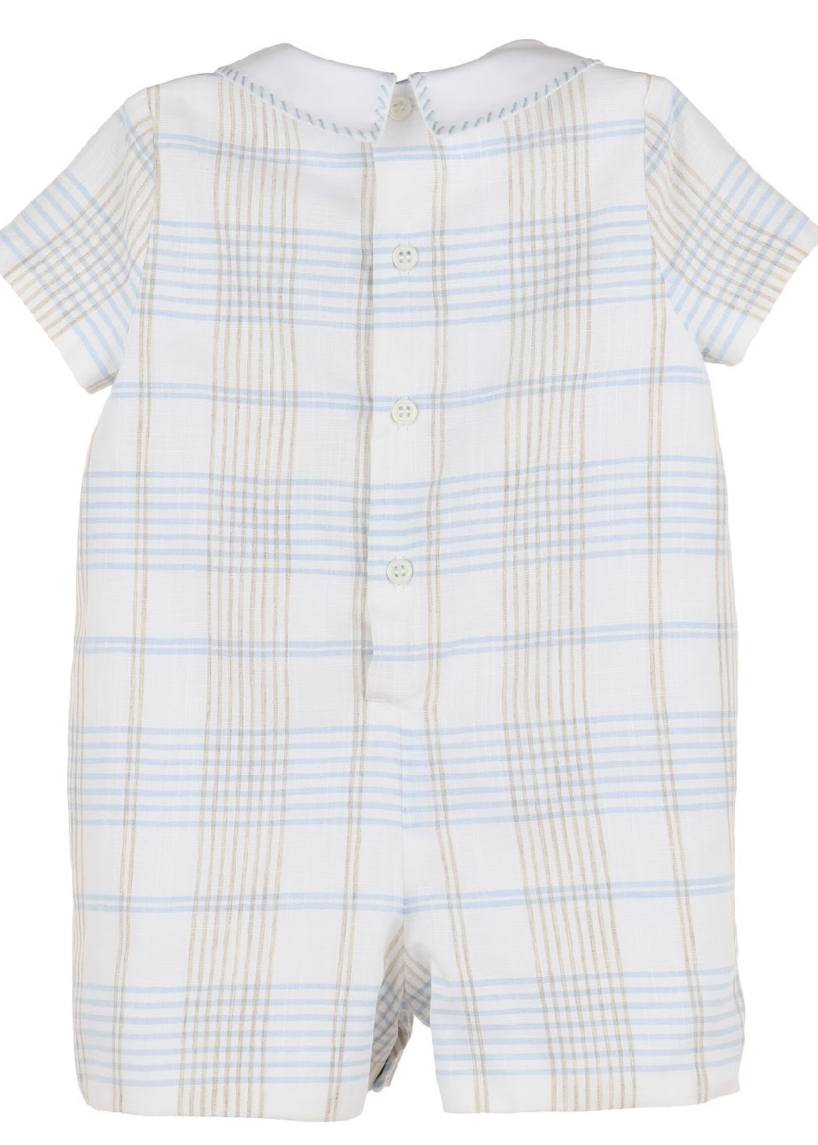 Blue Plaid Boy Romper- 8790 (S'25)