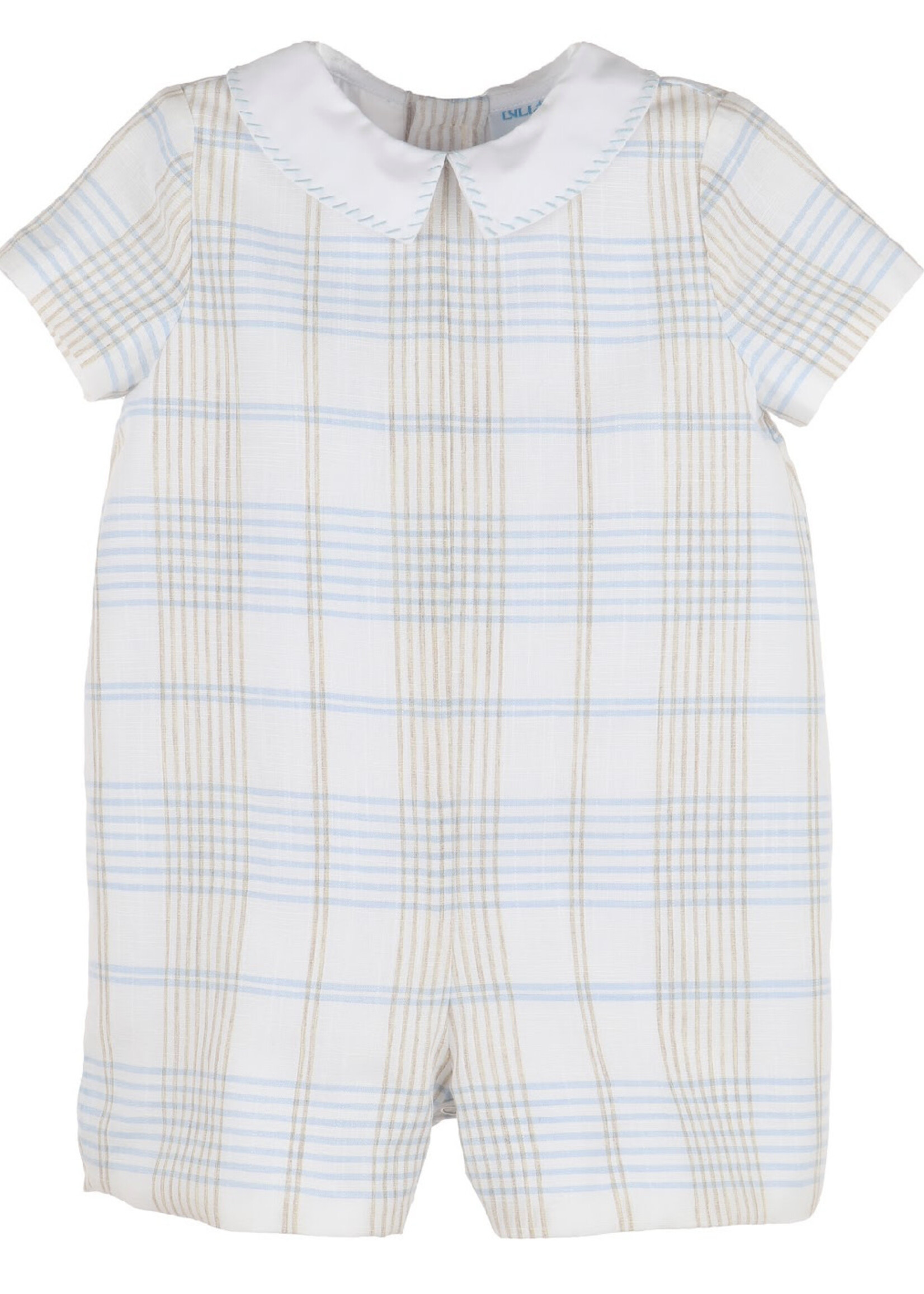 Blue Plaid Boy Romper- 8790 (S'25)