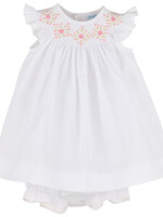 White Floral Smock Bishop Dress- 8756 (S’25)