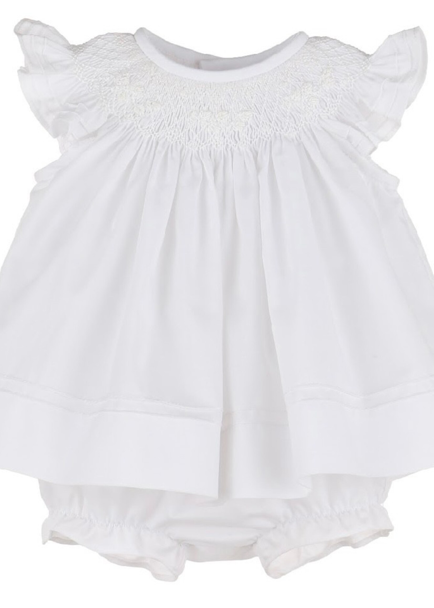8705-Color Combo Smock Bishop Dress