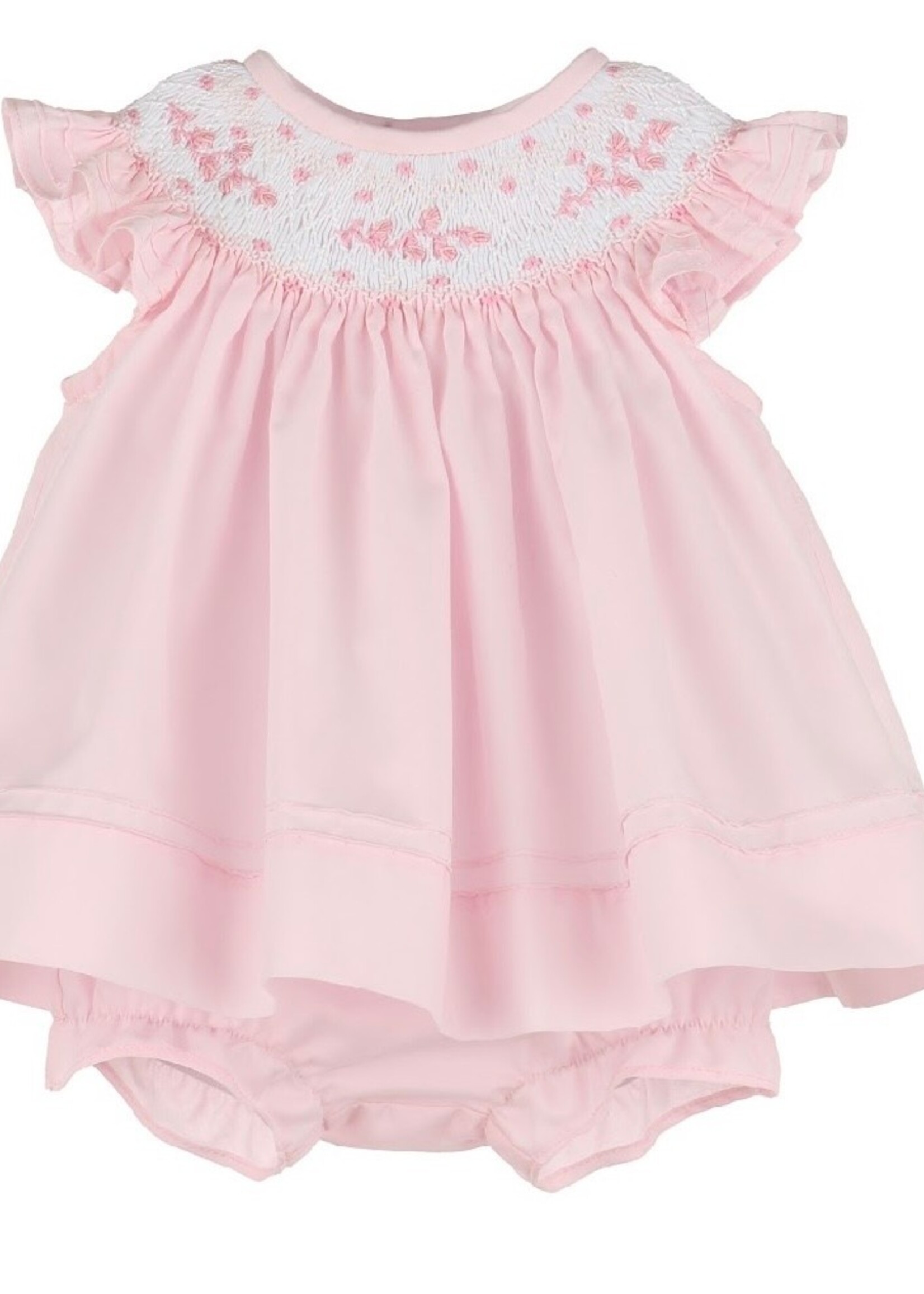 8705-Color Combo Smock Bishop Dress