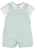 8745-Aqua Duatone Romper Set