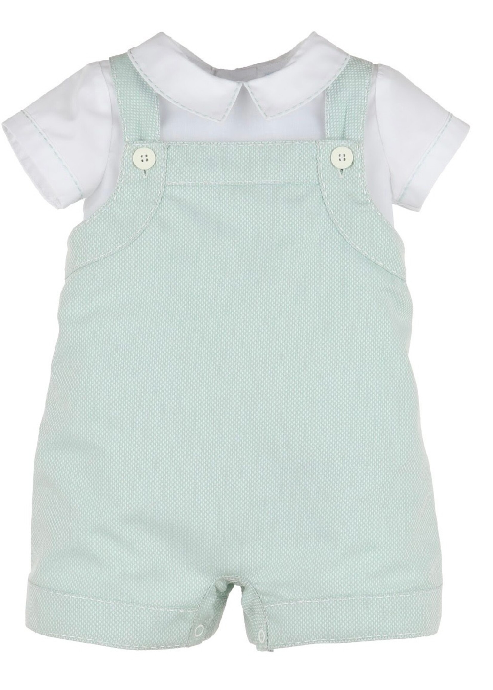 8745-Aqua Duatone Romper Set
