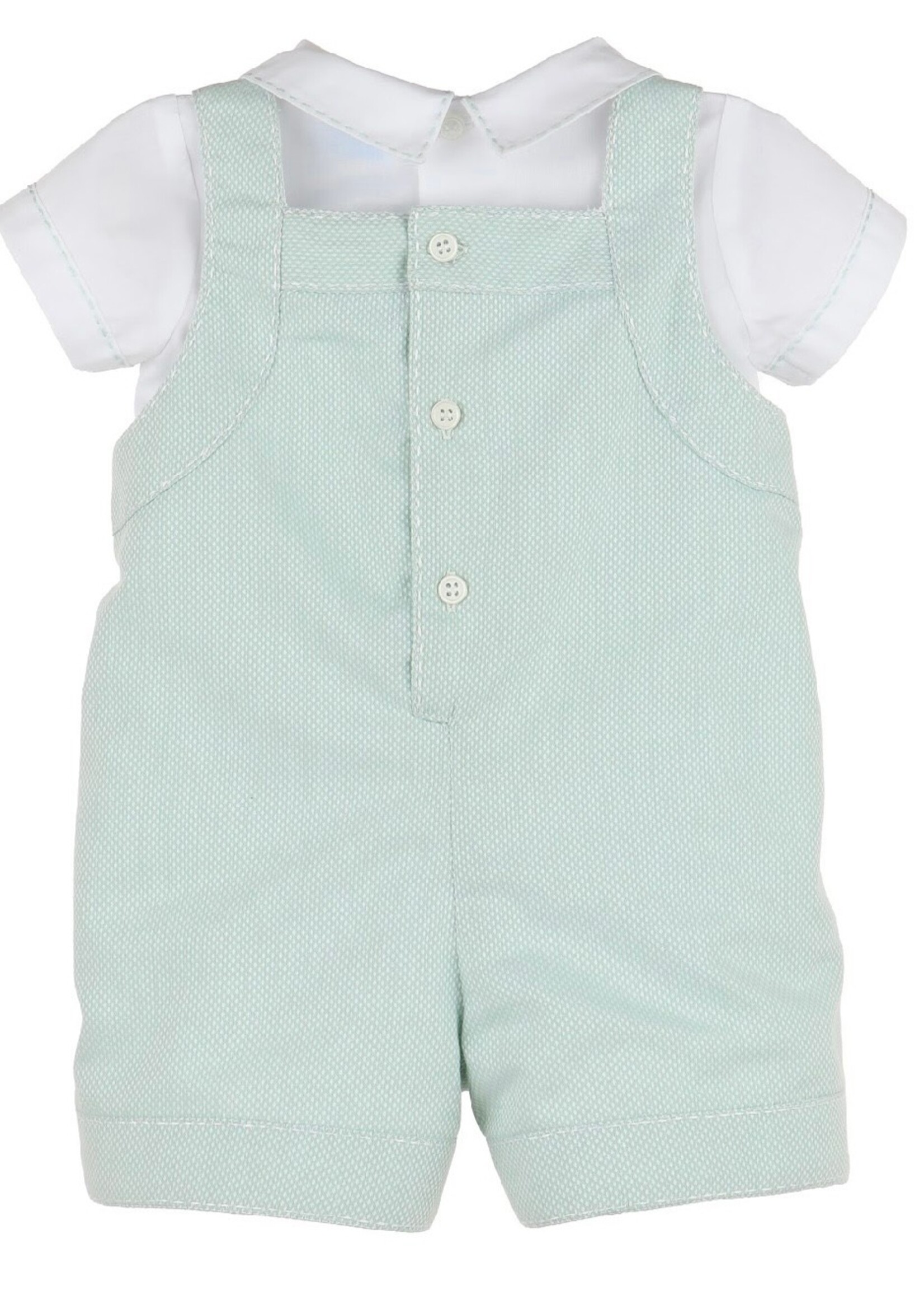 8745-Aqua Duatone Romper Set