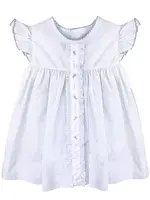 Petit Ami 3174/4174 Blue Dot Pink Floral Stitch Dress(S’25)