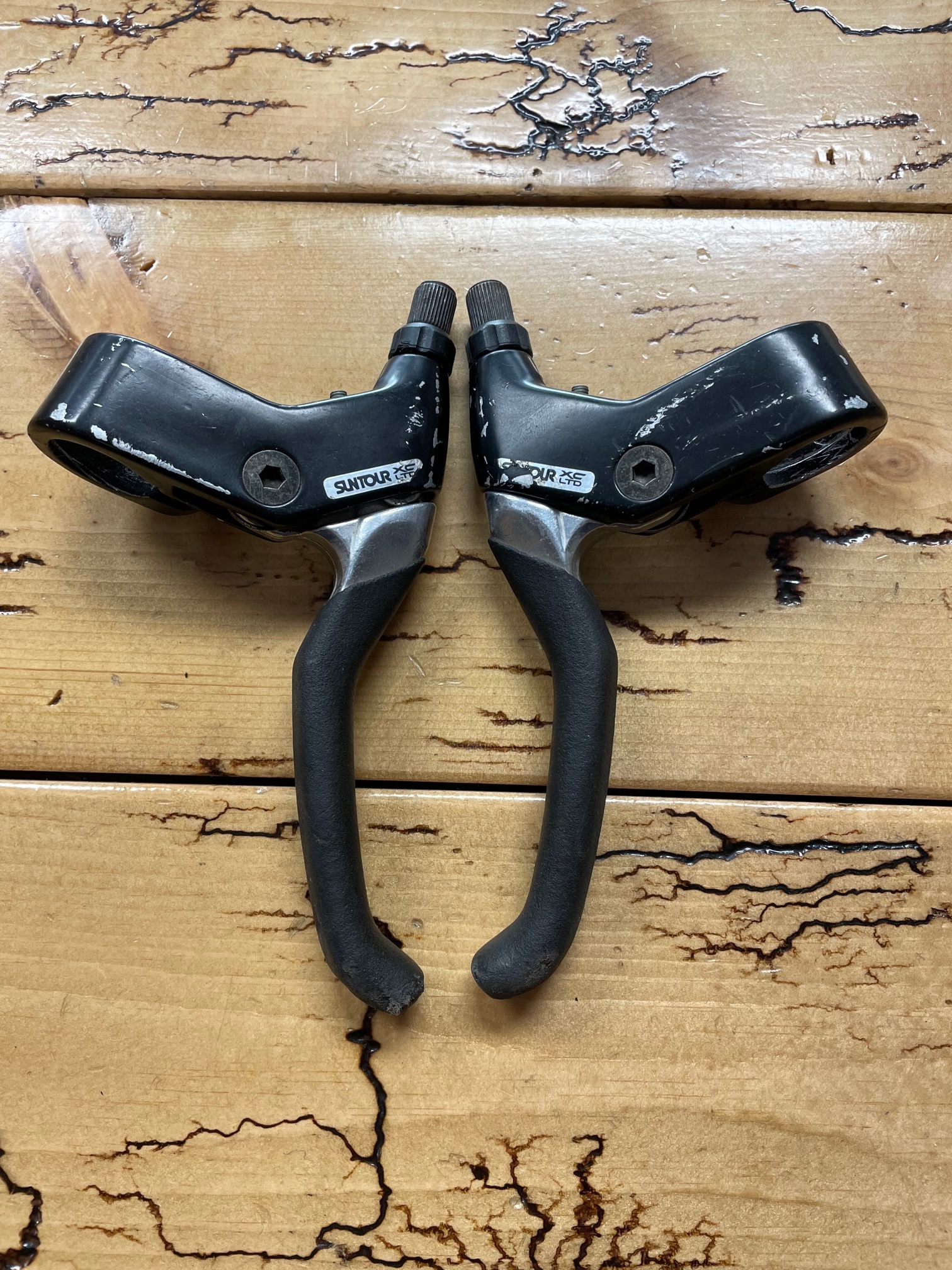 パーツ SUNTOUR XC PRO BRAKE LEVER & SHIFT LEVER NOS NEW Suntour XC PRO Brake Levers Black Mountain Bike BL