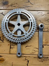 SUGINO MIGHTY COMPE 52T.45T 165mm中古美品 Vintage Sugino Super Mighty Crankset 170 52 / 42 Drillium
