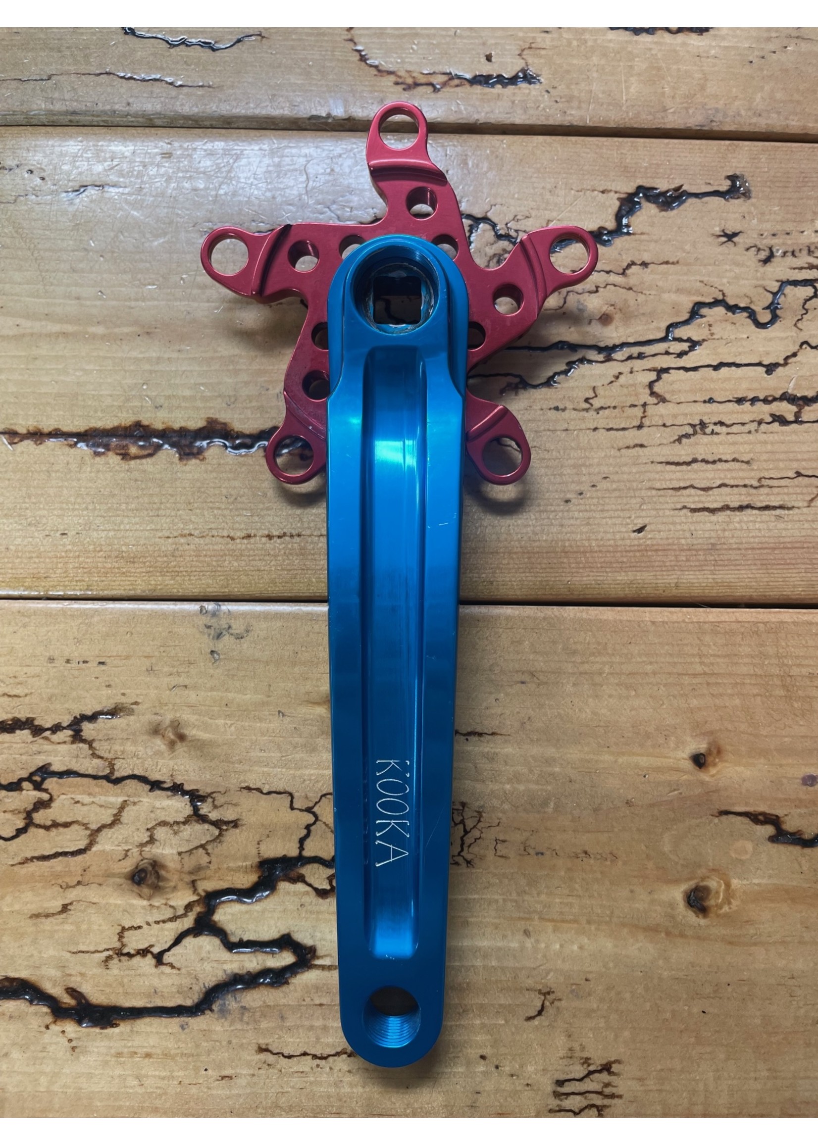 Kooka Blue Anodized 170mm Right Crankarm With Red Anodized Spider