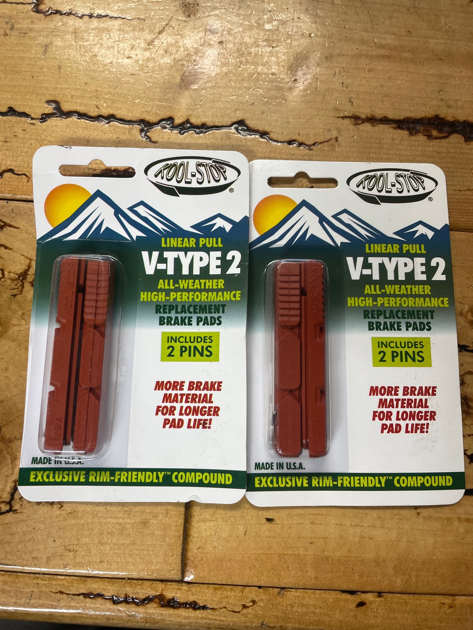 Set of 4 Kool Stop Linear Pull V-Type 2 All Weather Brake pads - Gringineer  Cycles