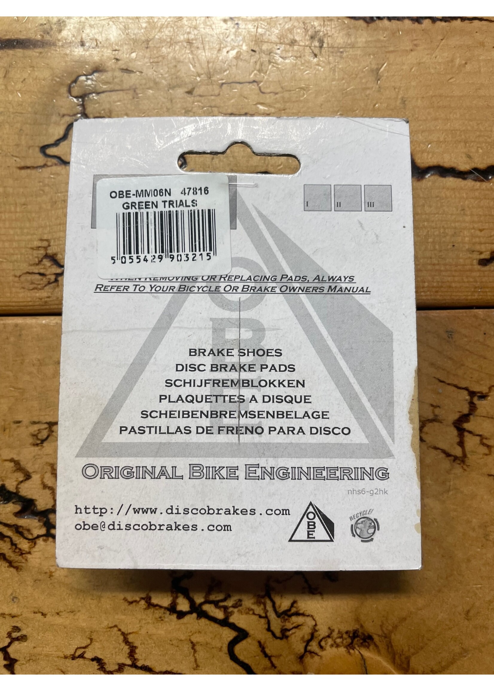 OBE Magura Hydraulic Rim Brake OBE Green Trials Brake Pads