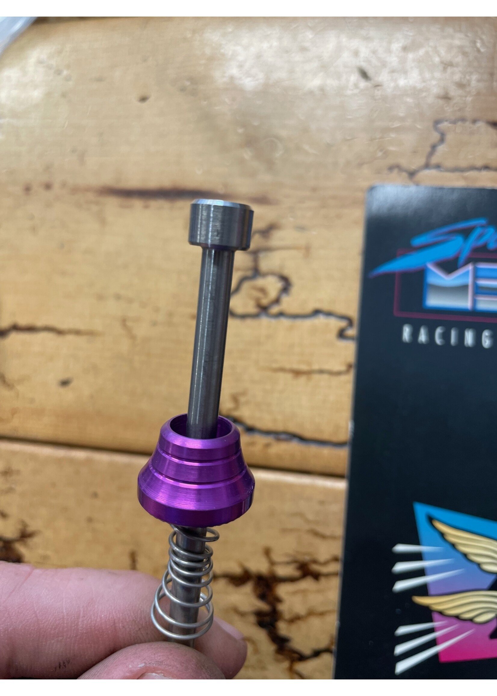 Speed Metal Racing Speed Metal Racing Components Rear Titanium Purple Skewer NOS