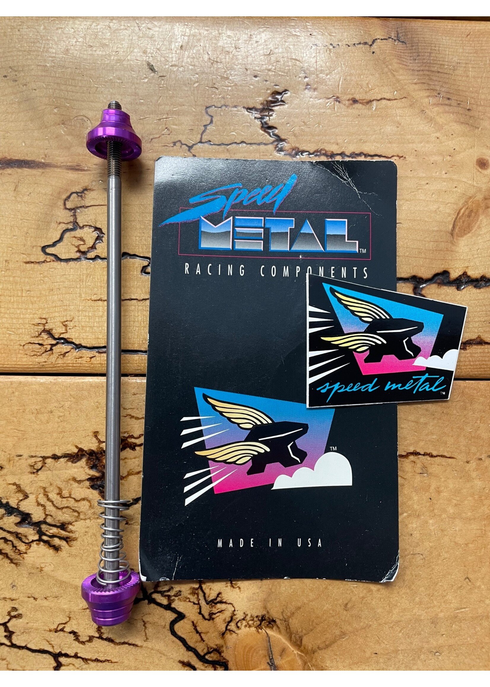 Speed Metal Racing Speed Metal Racing Components Rear Titanium Purple Skewer NOS