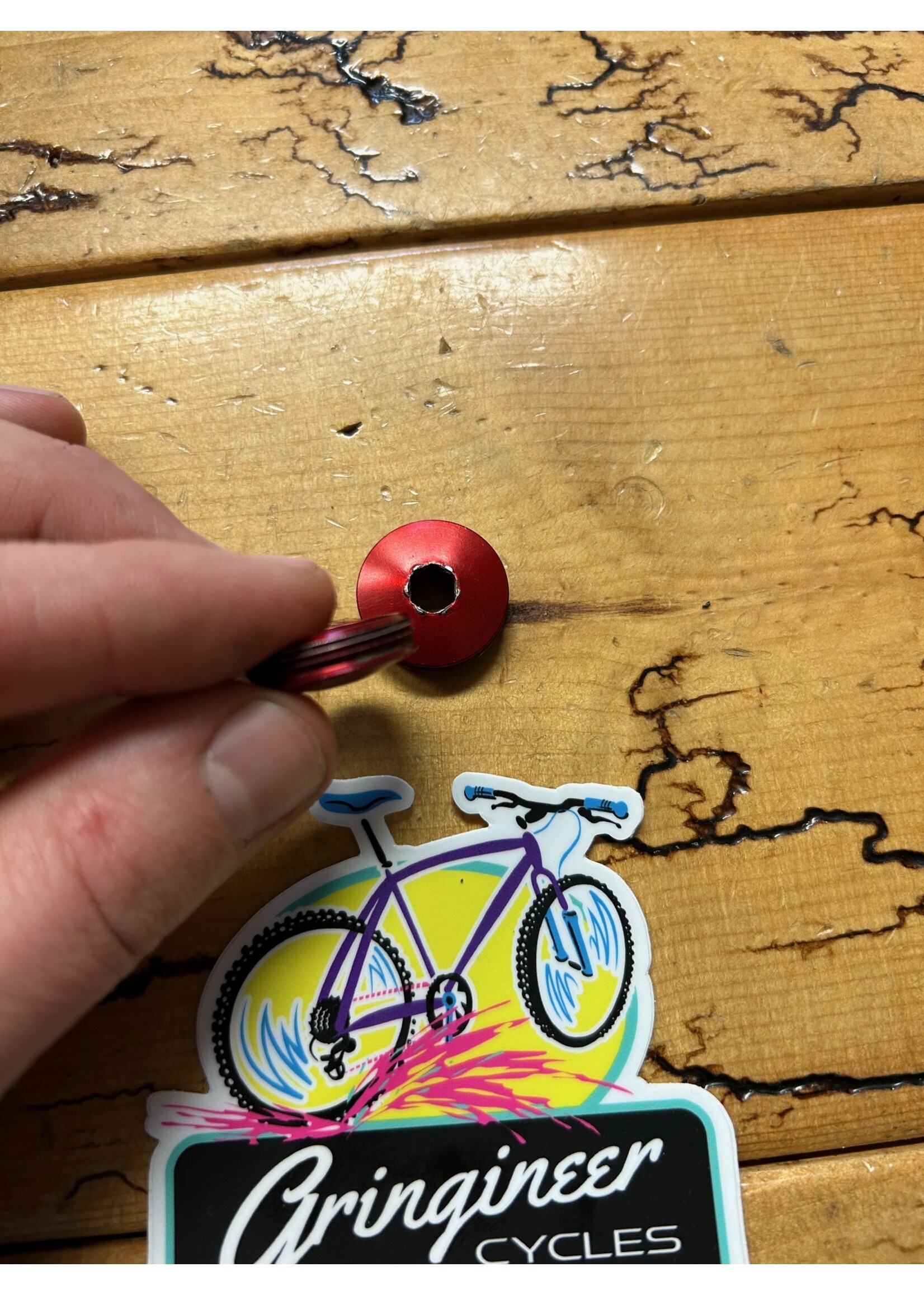 Red Anodized Crank Bolt Covers / Dust Caps