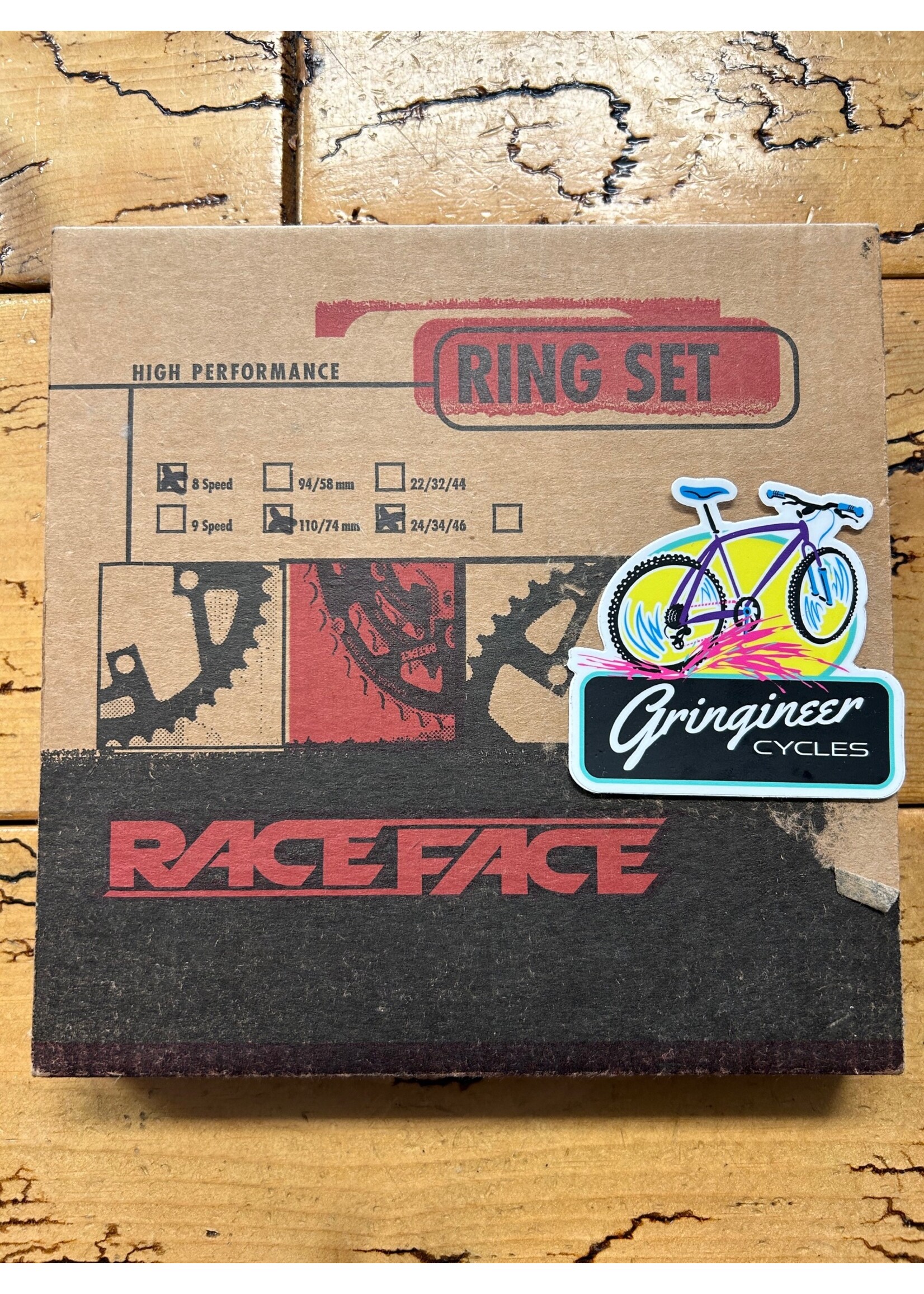 Raceface Raceface 8 Speed 46/34/24 110/74 BCD Chainring Set NOS