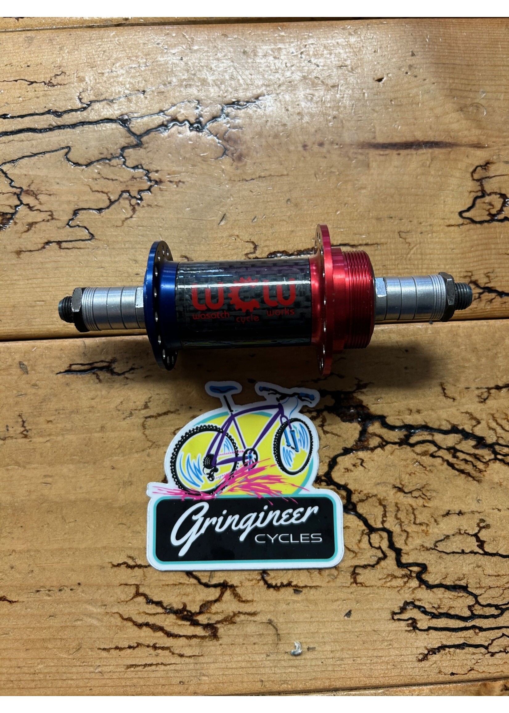 Wasatch Cycle Works Wasatch Cycle Works Red and Blue 32 Hole 135mm Rear Hub