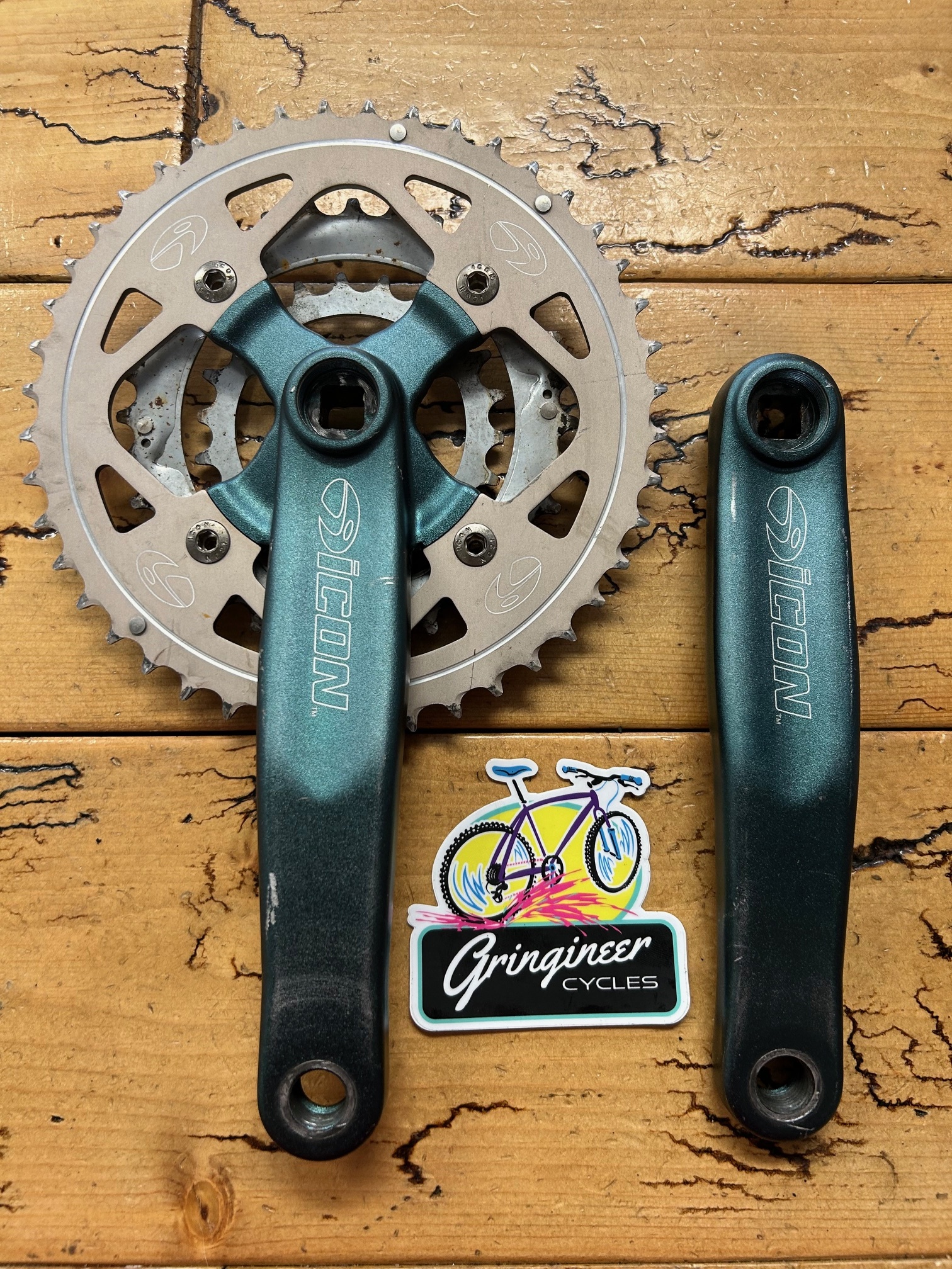SHIMANO - KAZ Trek Icon 44/32/22 175mm Square Taper Crankset - Gringineer