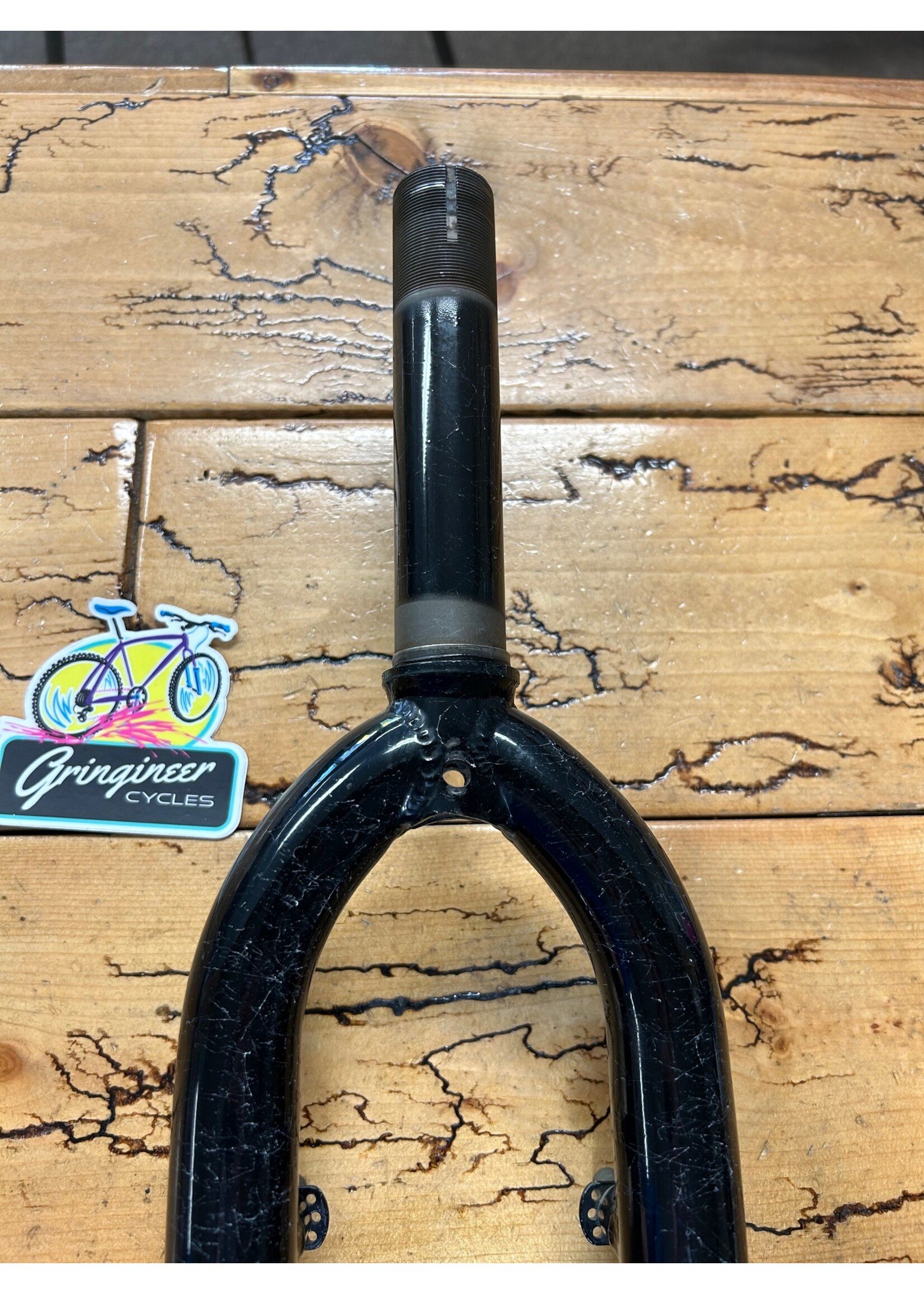 Black And White Splattered 1 Inch 26" Steel Threaded Fork