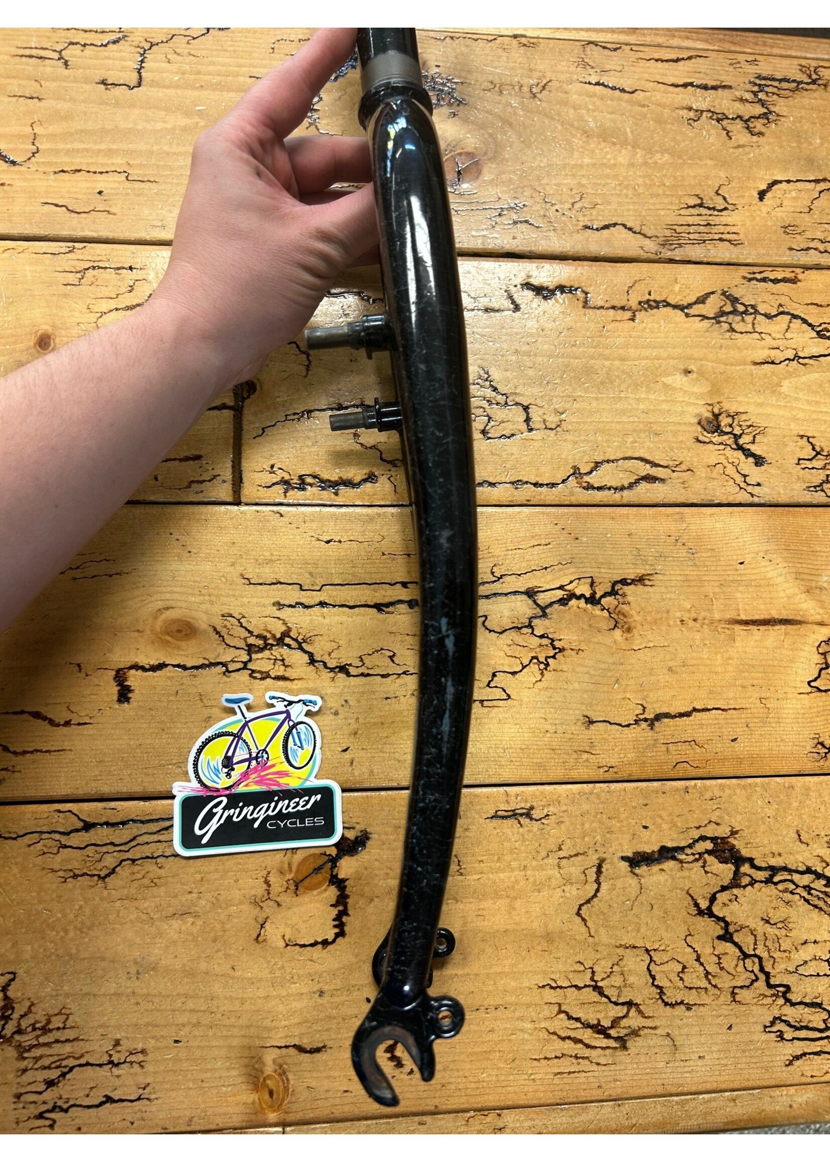 Black And White Splattered 1 Inch 26" Steel Threaded Fork