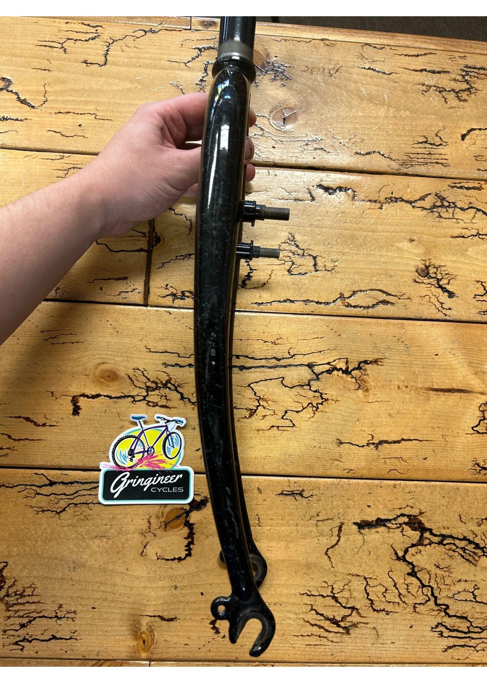 Black And White Splattered 1 Inch 26" Steel Threaded Fork