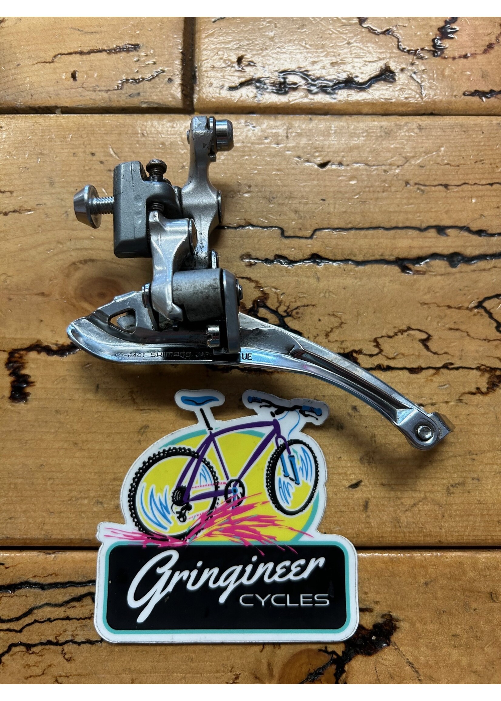 SHIMANO Shimano 600 Tri Color FD-6401 Braze On Bottom Pull Front Derailleur
