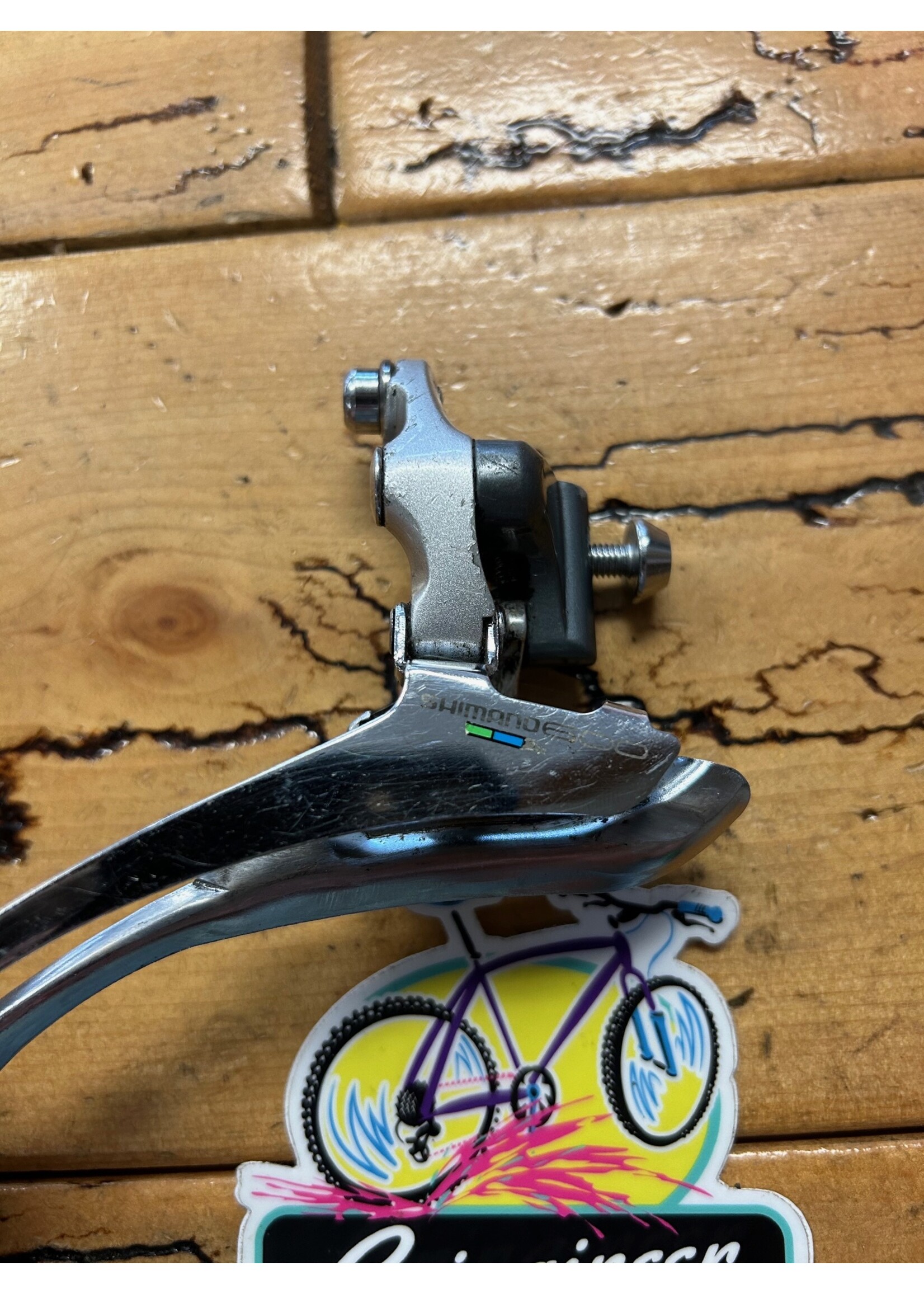 SHIMANO Shimano 600 Tri Color FD-6401 Braze On Bottom Pull Front Derailleur