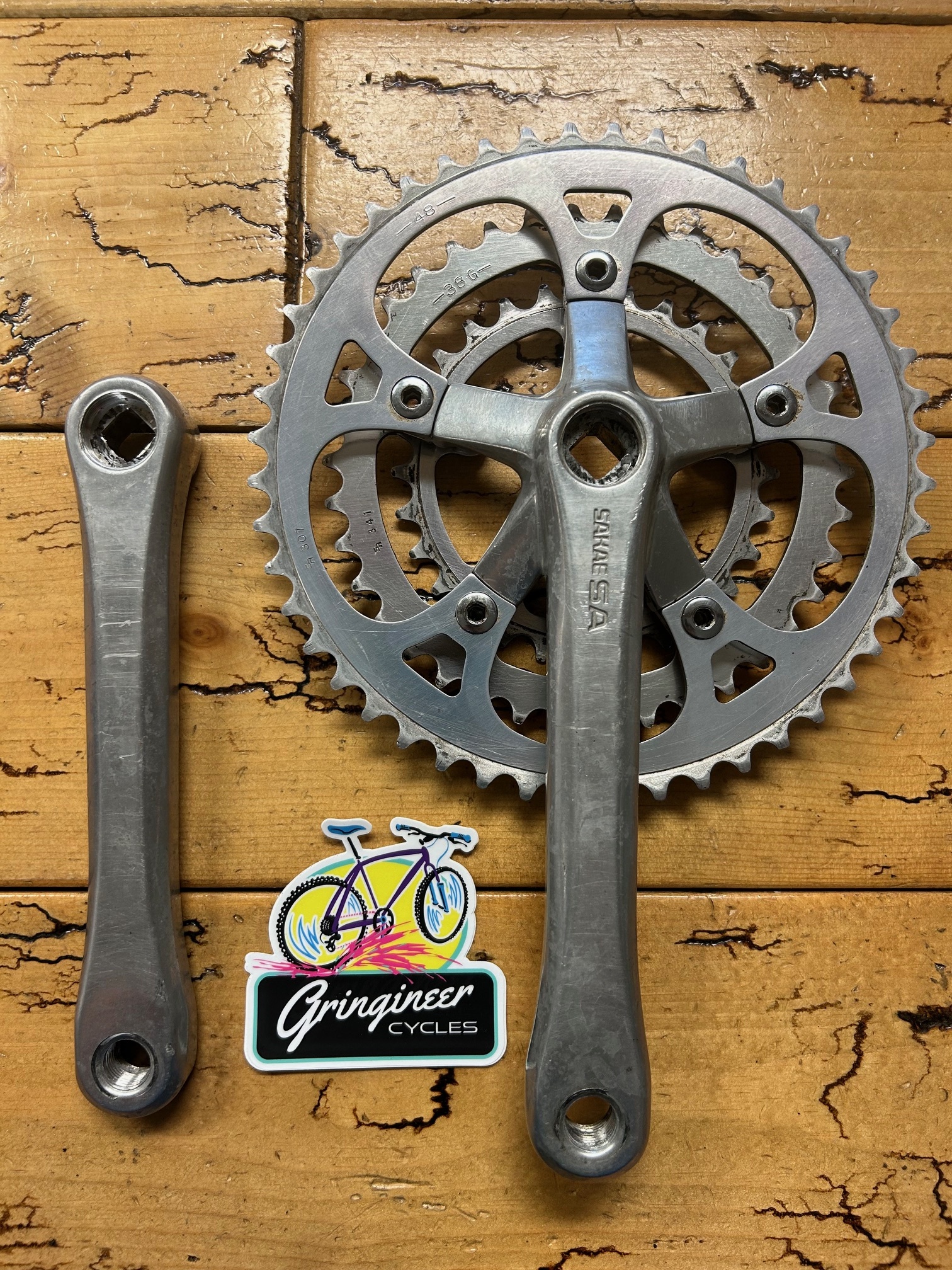 Sakae SA 48/38/28 175mm Crankset - Gringineer Cycles Sakae SA 48/38/28 175mm Crankset - Gringineer Cycles