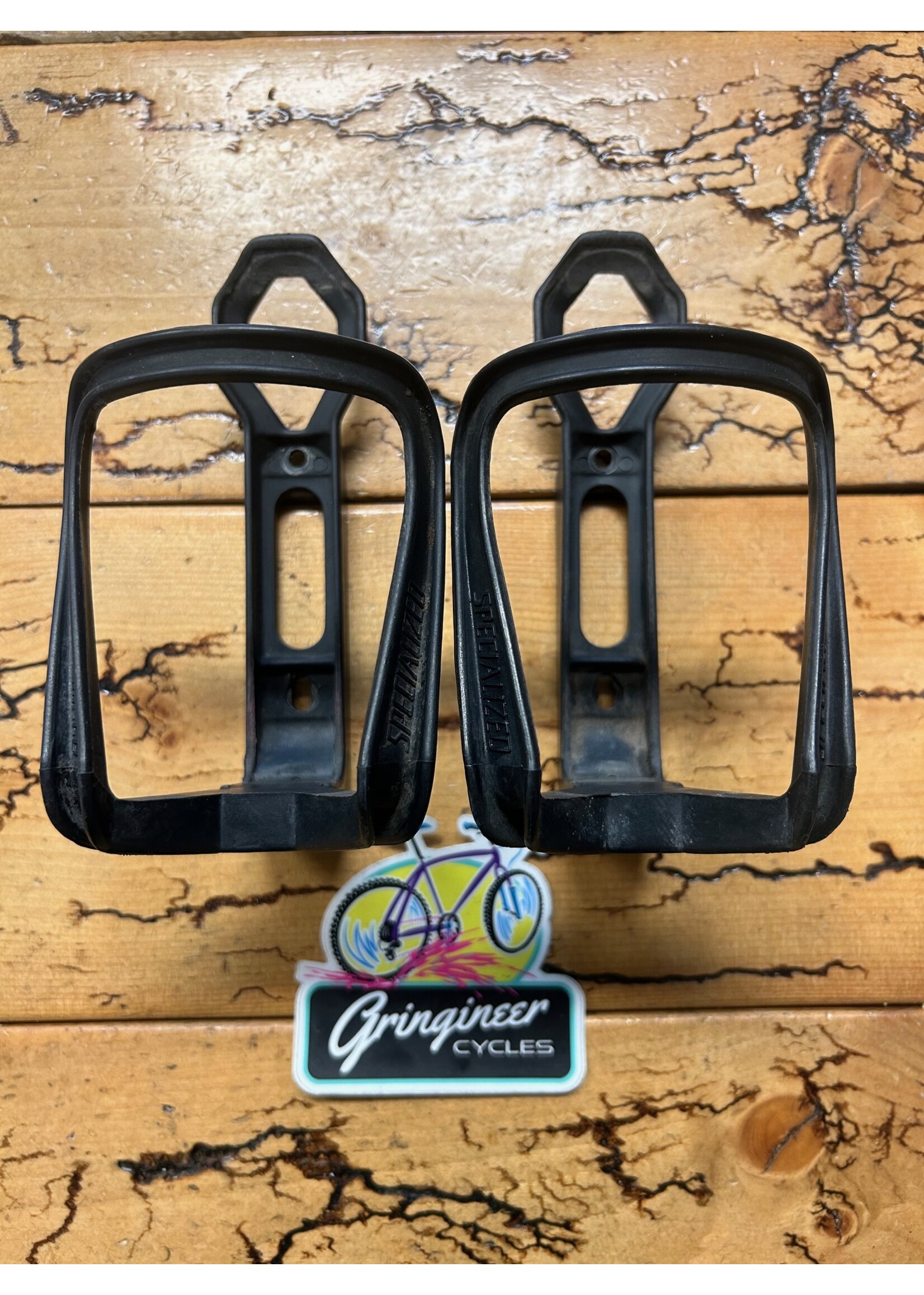 Specialized Specialized Black Vintage Plastic Water Bottle Cages Set Of 2