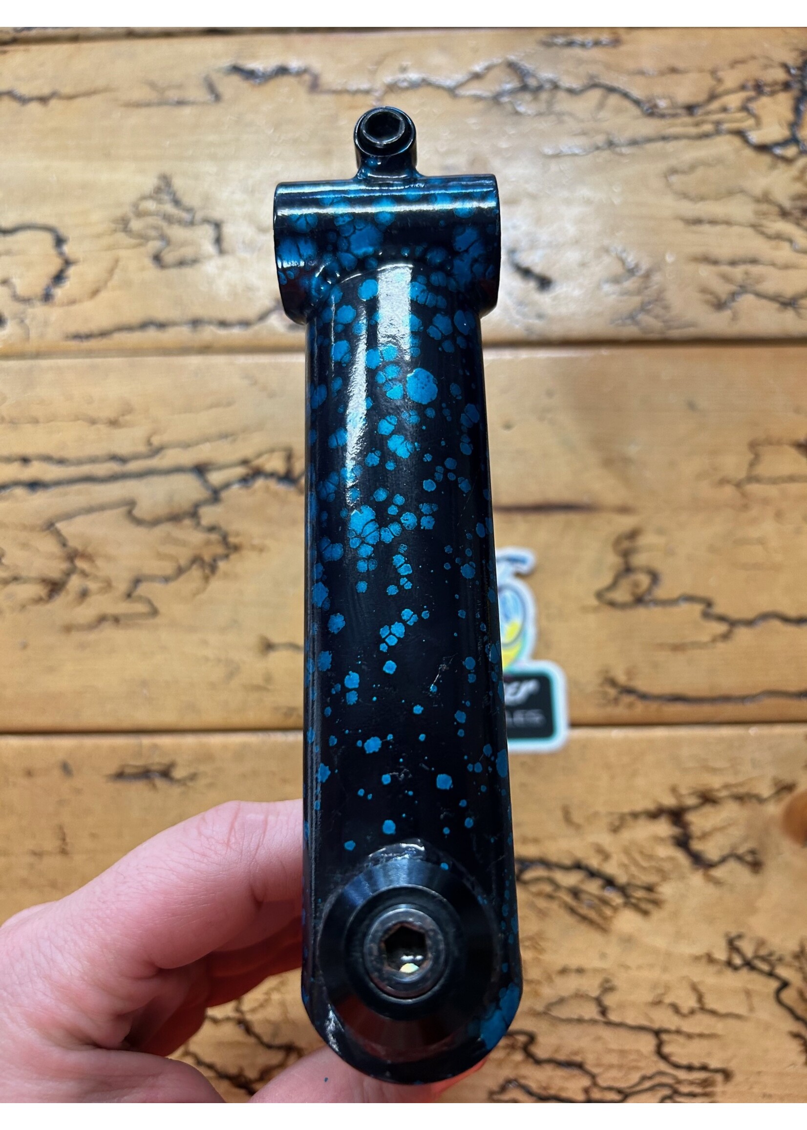 GT GT 130mm  Black and Blue Splatter 1 1/8 25.4mm Quill Stem