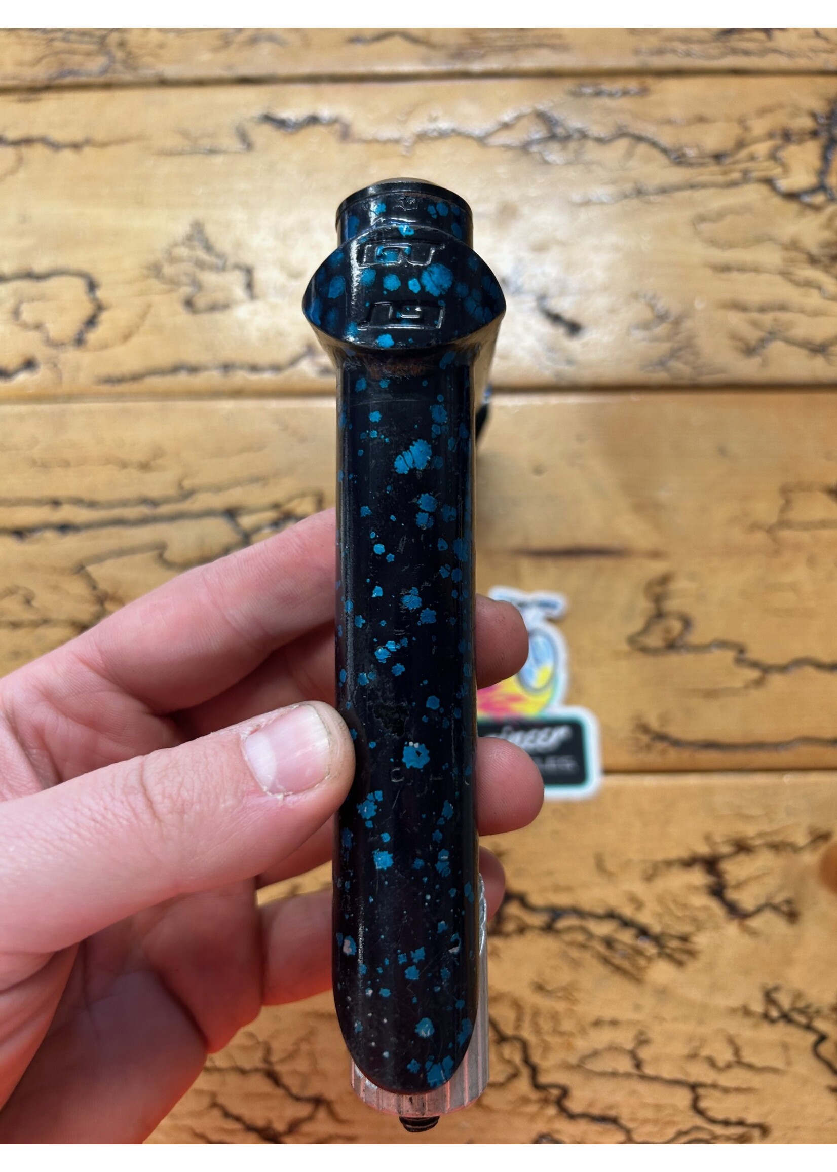 GT GT 130mm  Black and Blue Splatter 1 1/8 25.4mm Quill Stem