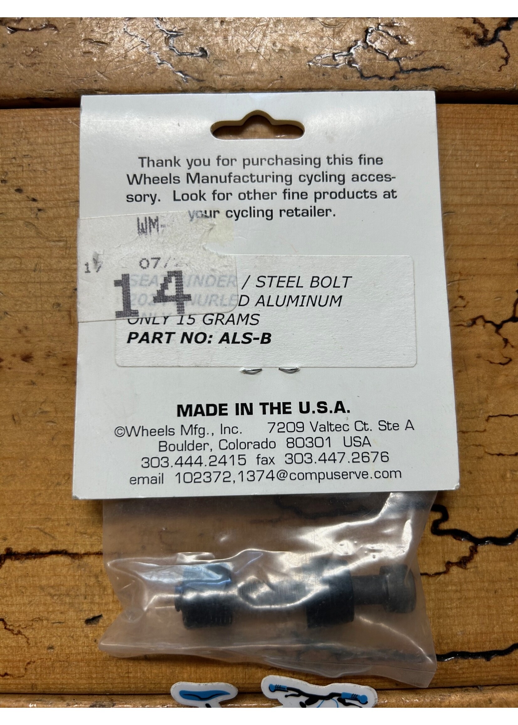 WHEELS MANUFACTURING Wheels Manufacturing Growler Seat Binder Bolt NOS